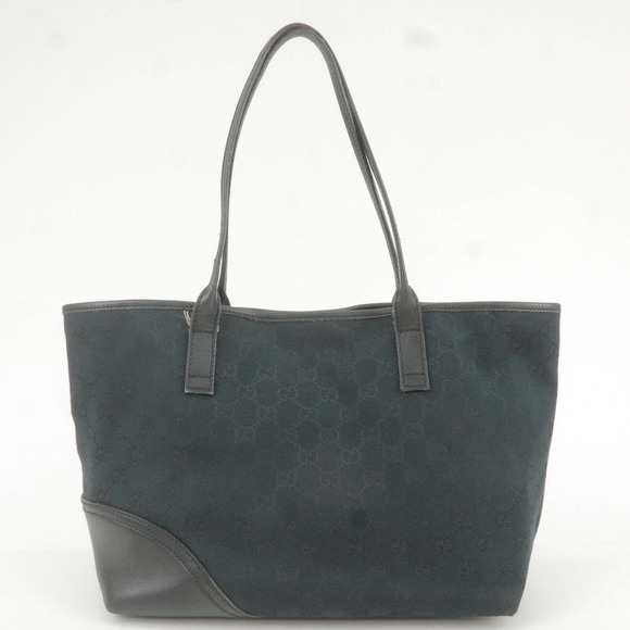 💎✨BEAUTIFUL✨💎 GUCCI Tote Bag Black GG Canvas Leather - Picture 3 of 16
